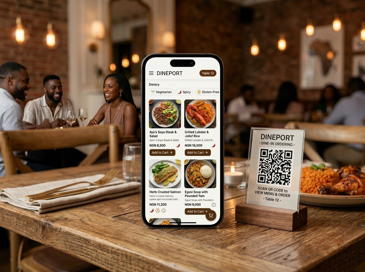 DinePort Customer Mobile Dine-in QR Ordering Experience