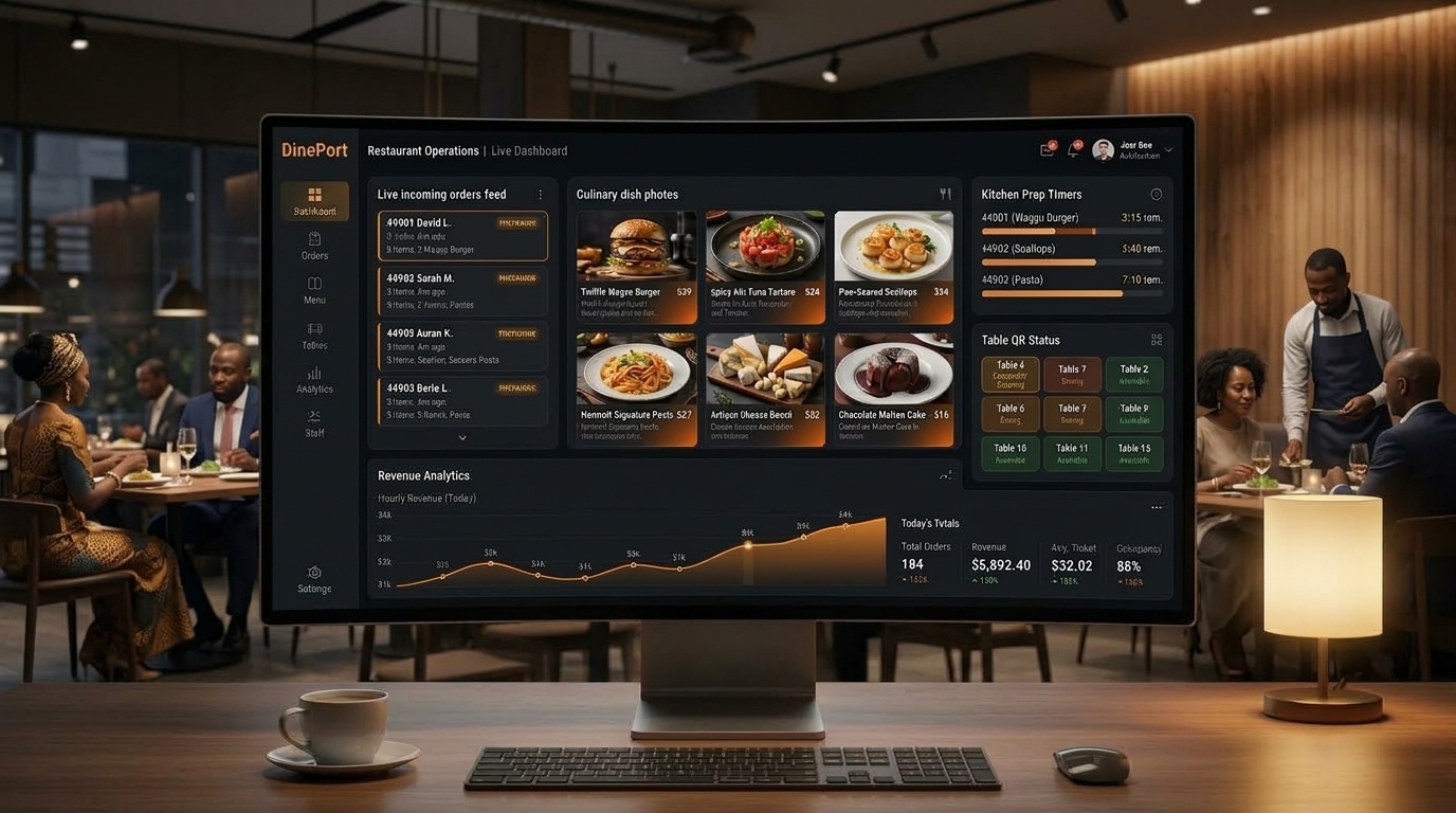 DinePort Restaurant Operations Live Dashboard